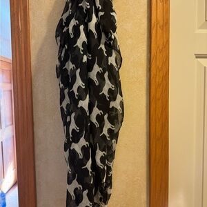 Black and White Dog Pattern Infinity Scarf